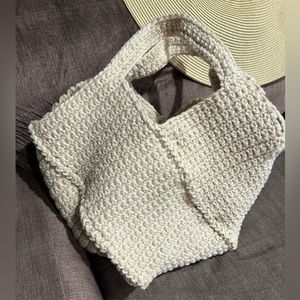 Wool Tote - handmade, crocheted. New, never used